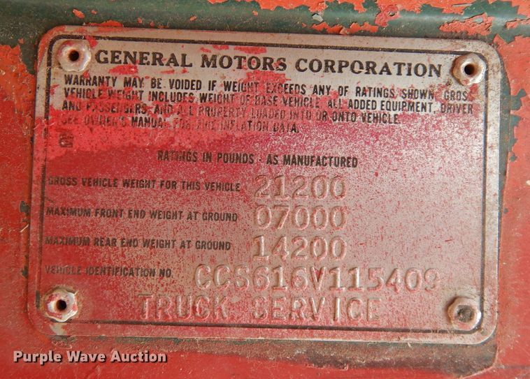 image for item DN1562 1976 Chevrolet C60  dump truck