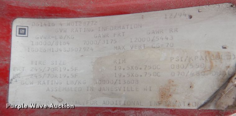 image for item DN7390 1995 GMC TopKick C6500  chipper truck