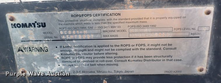 image for item DP4644 2007 Komatsu D51EX-22  dozer