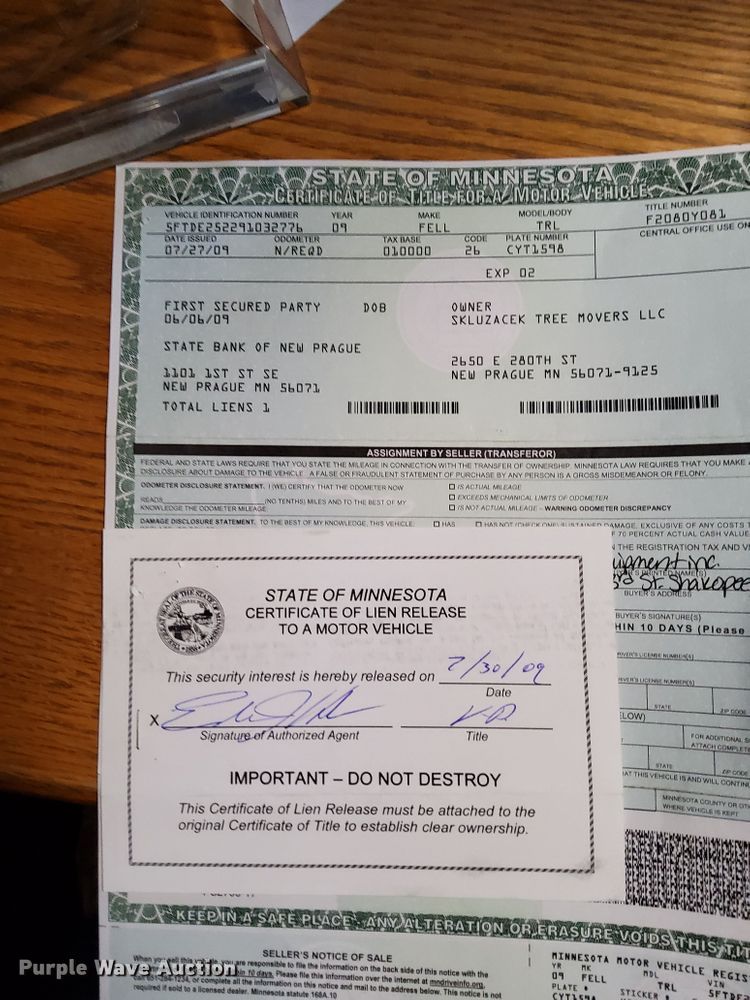 image for item DR0360 2009 Felling FT20-E  equipment trailer