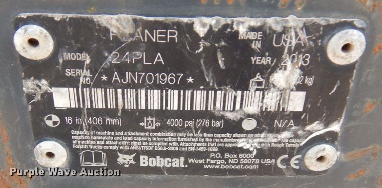 image for item DR0383 2013 Bobcat 24PLA  skid steer cold planer