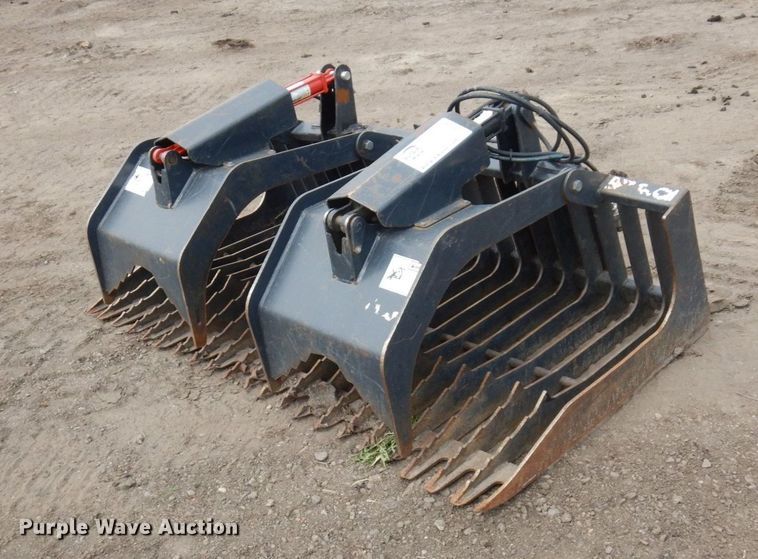 image for item DR0434 72" W skid steer rock grapple bucket