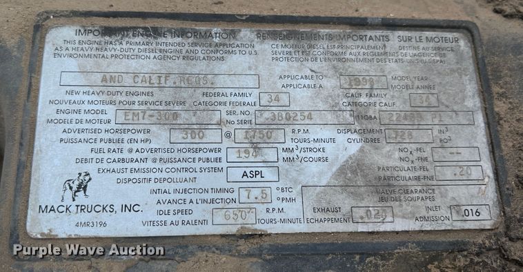 image for item DR1367 1993 Mack DM690S  ready mix truck