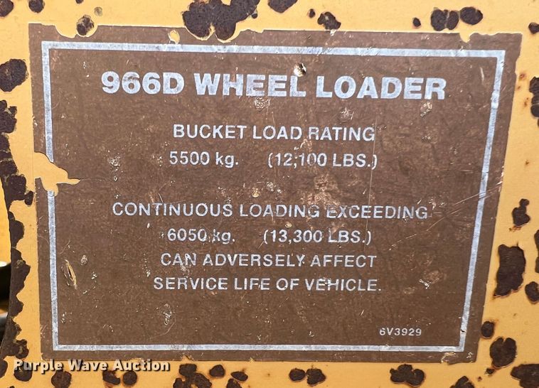 image for item DR1371 1983 Caterpillar 966D  wheel loader