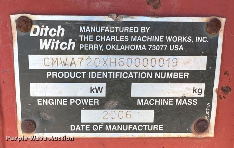 image for item DR1478 2006 Ditch Witch RT75  trencher