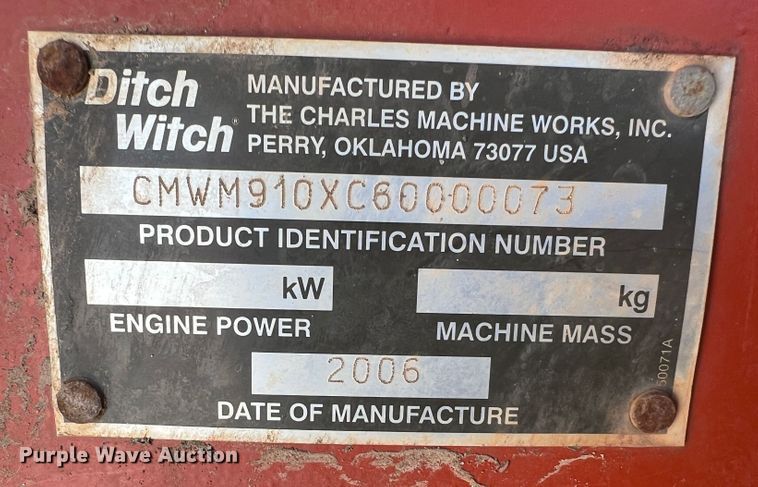 image for item DR1478 2006 Ditch Witch RT75  trencher