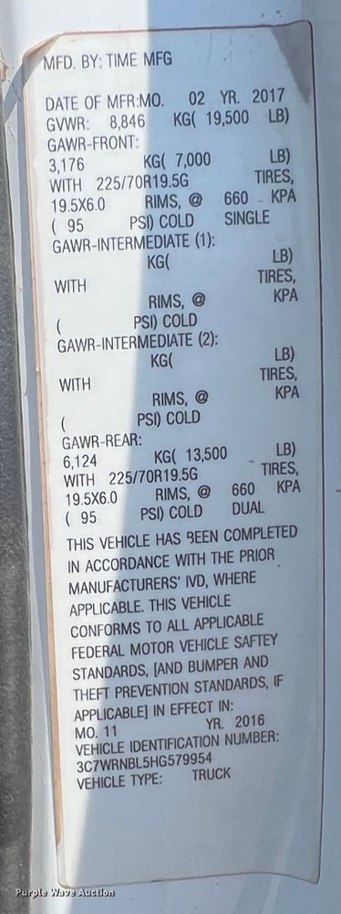 image for item DR1479 2017 Dodge Ram 5500HD  bucket truck