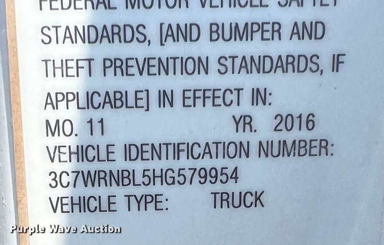 image for item DR1479 2017 Dodge Ram 5500HD  bucket truck
