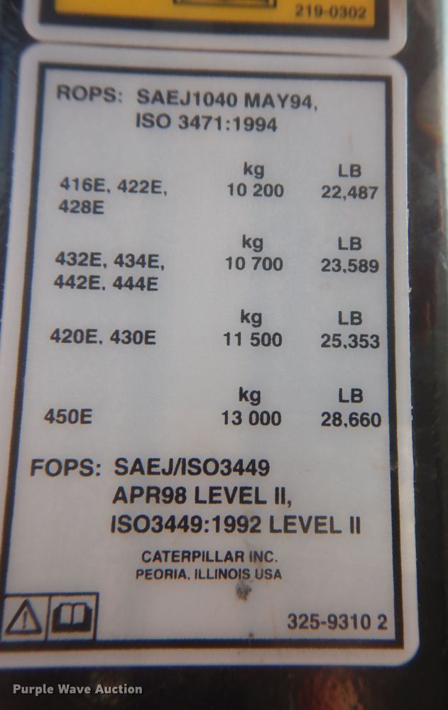 image for item DS8025 2012 Caterpillar 420E  backhoe