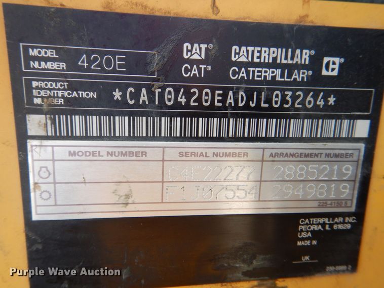 image for item DS8025 2012 Caterpillar 420E  backhoe