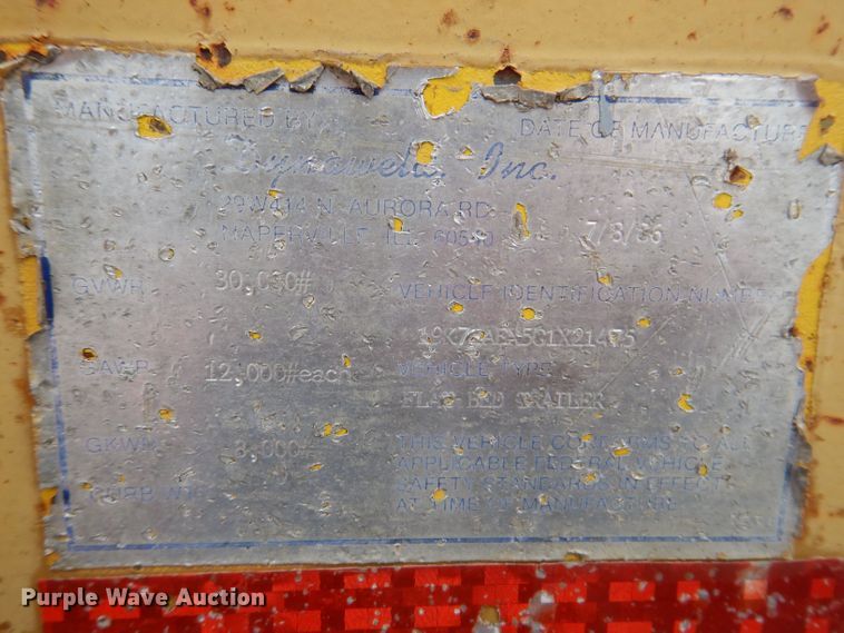 image for item JH9856 1986 Dynaweld  equipment trailer