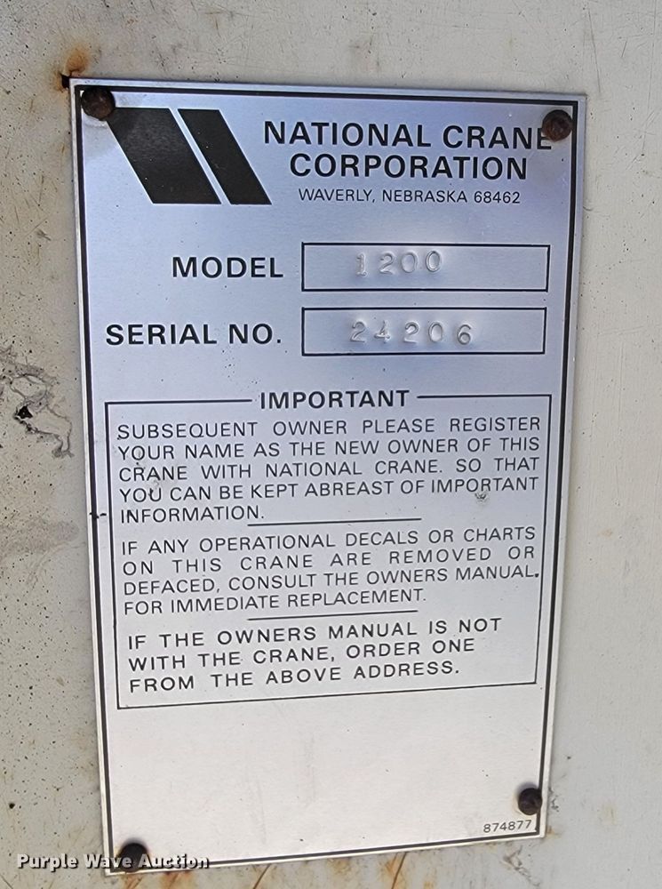 image for item JL9445 National 1200  crane