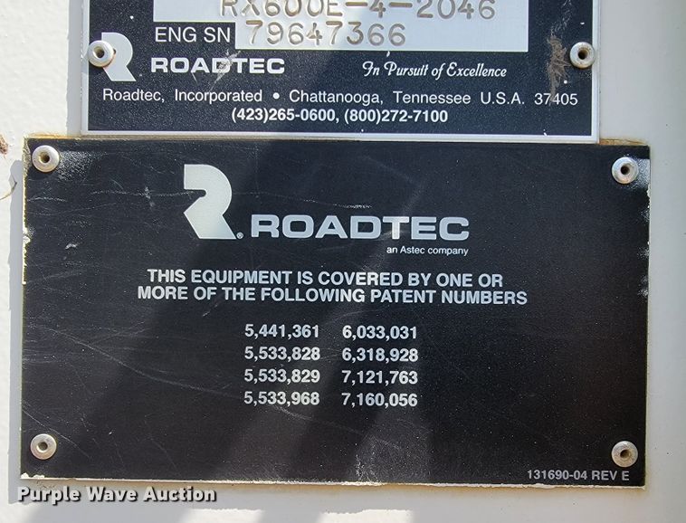 image for item JL9582 2013 Roadtec RX600E  milling machine