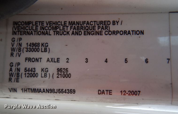 image for item KN9870 2008 International 4300  bucket truck