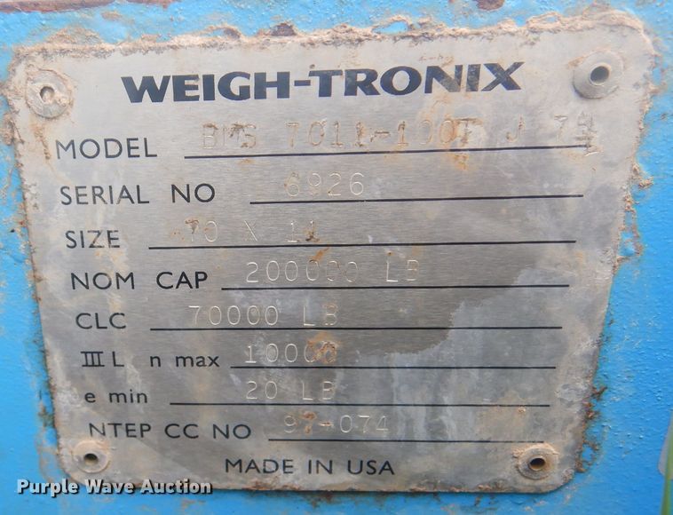 image for item KS9935 Weigh-Tronix  truck scale