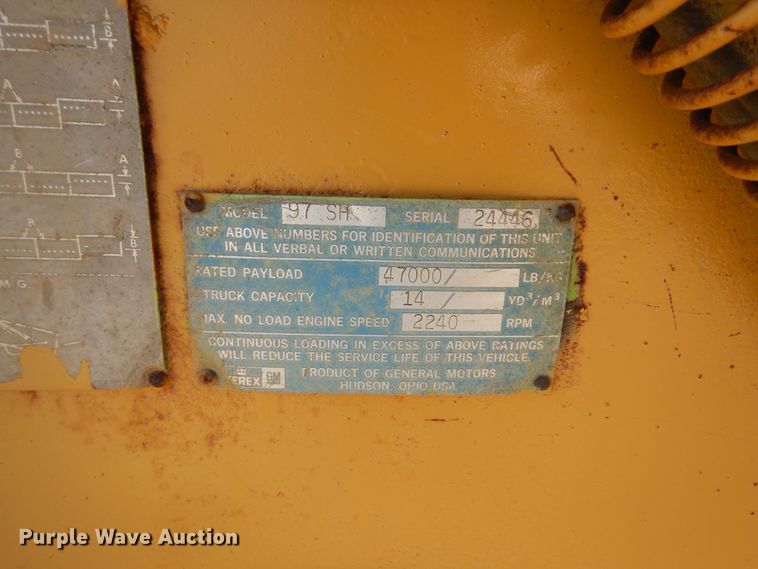 image for item KS9947 Terex 97 SH  conventional scraper