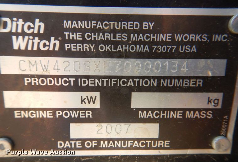 image for item MF9066 2007 Ditch Witch 420SX  cable plow