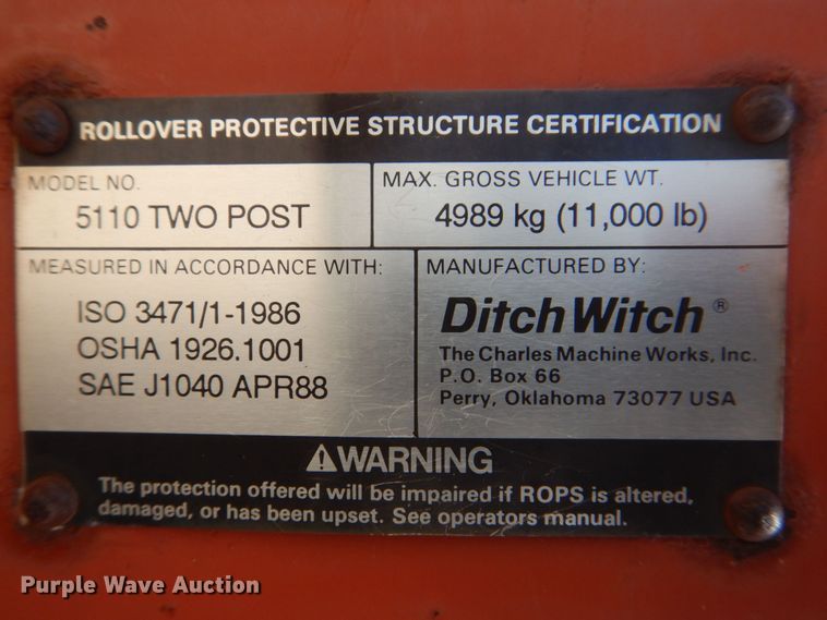 image for item MF9068 Ditch Witch 5110  vibratory cable plow
