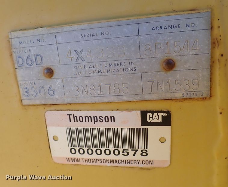 image for item MF9399 1979 Caterpillar D6D  dozer