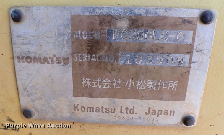 image for item MF9401 1999 Komatsu PC200LC-6  excavator