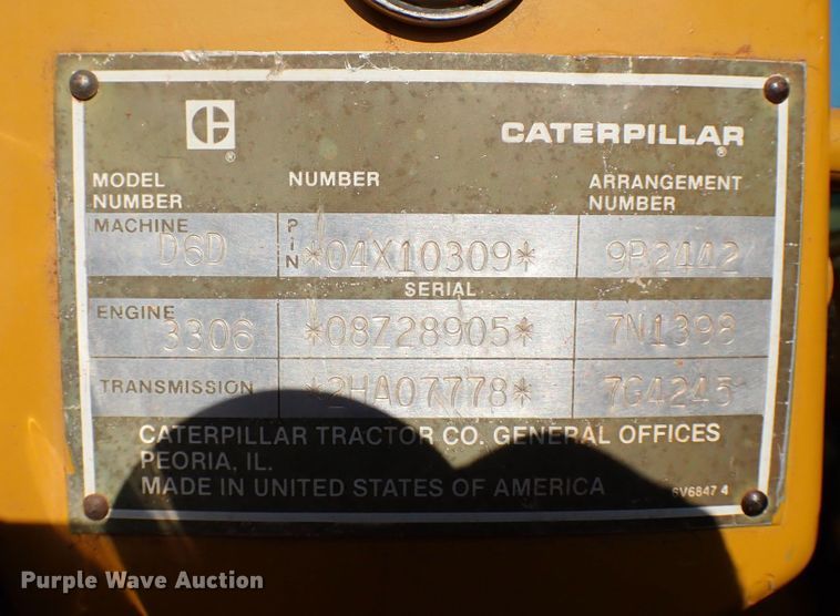 image for item MF9403 1985 Caterpillar D6D  dozer