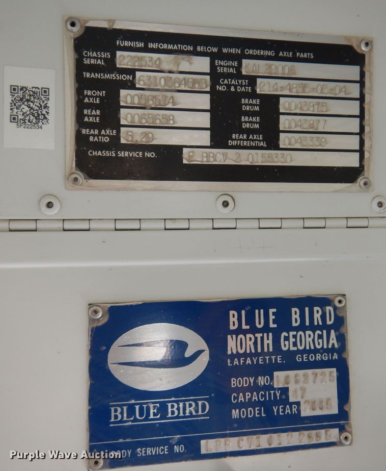 image for item DK0945 2005 Blue Bird Vision  school bus