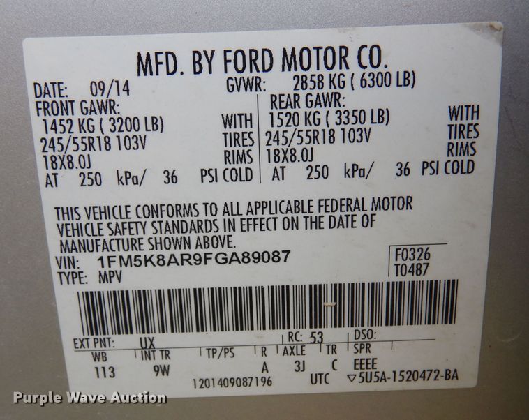 image for item DK0949 2015 Ford Explorer Police Interceptor  SUV