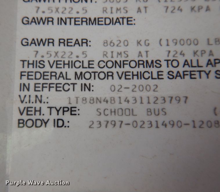 image for item DK0955 2003 Thomas  school bus