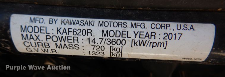 image for item DL4241 2017 Kawasaki Mule 4010  utility vehicle