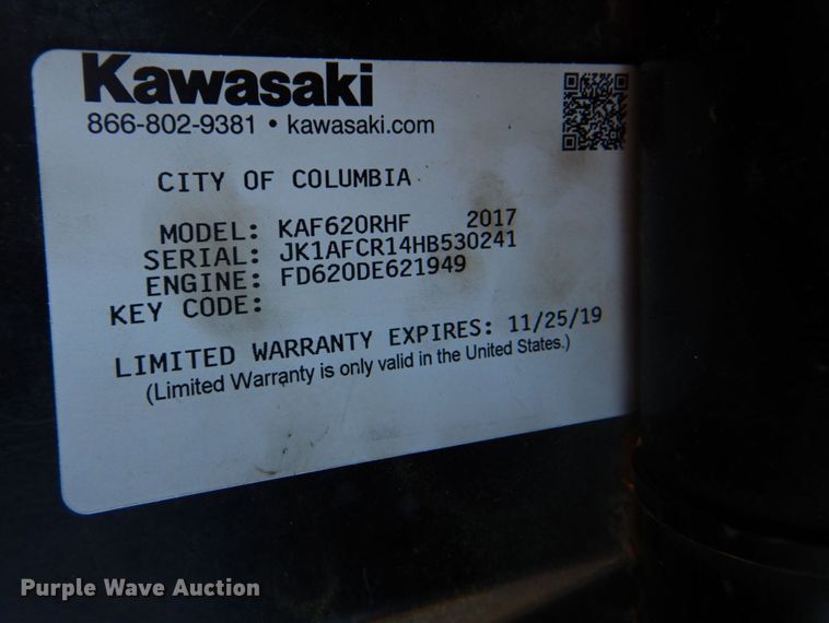 image for item DL4241 2017 Kawasaki Mule 4010  utility vehicle