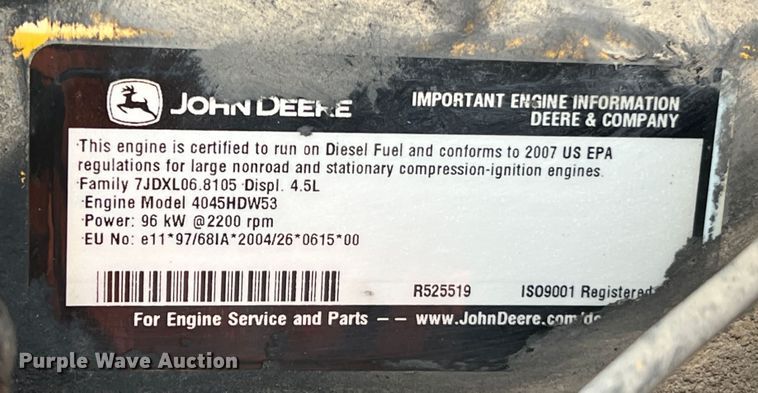 image for item DL4278 2007 John Deere 444J  high lift wheel loader