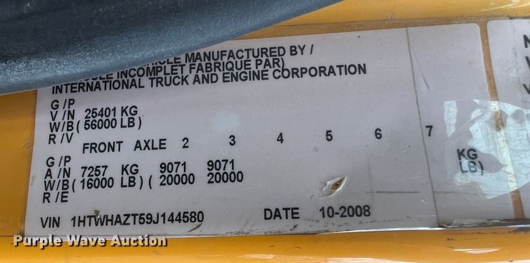 image for item DL4279 2009 International WorkStar 7400  dump truck
