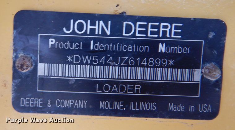 image for item DN7446 2007 John Deere 544J  wheel loader