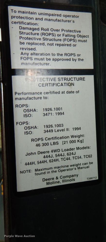 image for item DN7447 2006 John Deere 444J  wheel loader