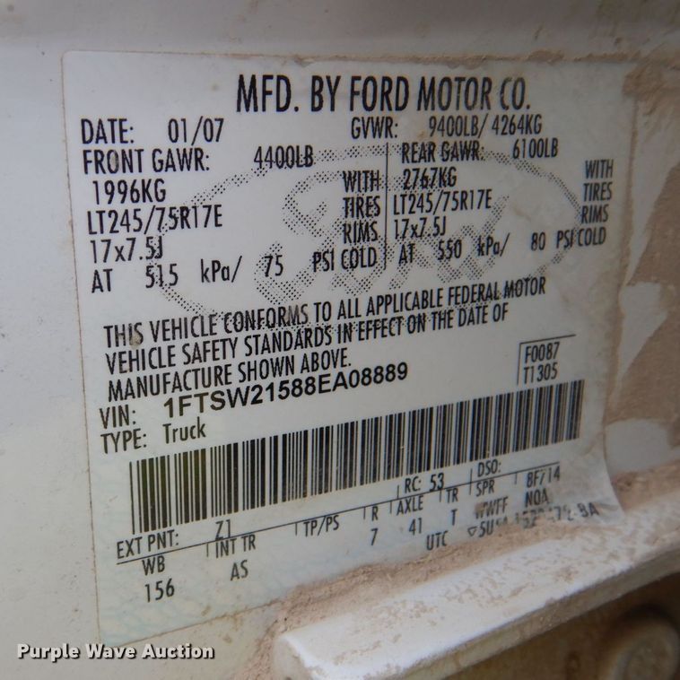 image for item DN7479 2008 Ford F250 Super Duty XL  Crew Cab pickup truck