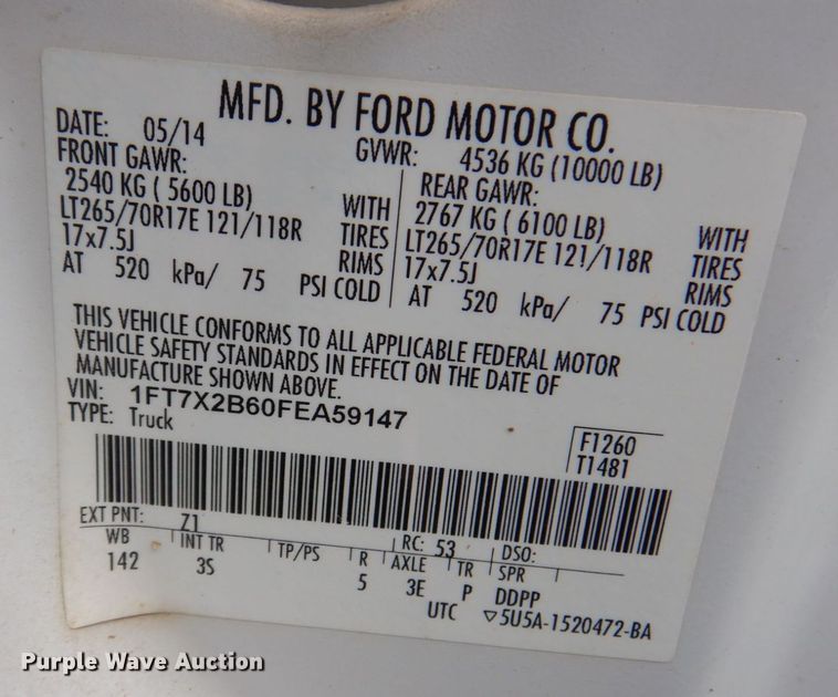 image for item DN7482 2015 Ford F250 Super Duty XLT  SuperCab pickup truck