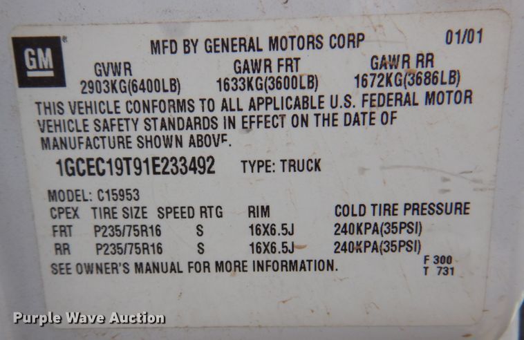 image for item DP3994 2001 Chevrolet Silverado 1500  Ext. Cab pickup truck