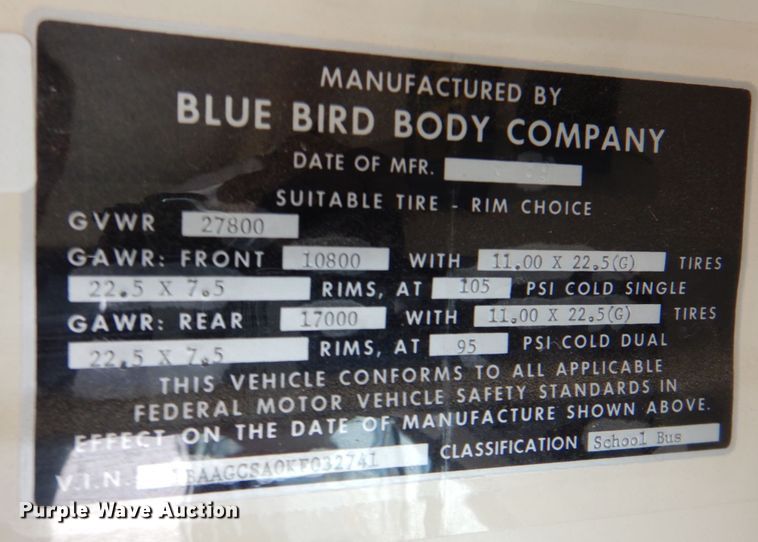 image for item DP3998 1989 Blue Bird TC2000  school bus