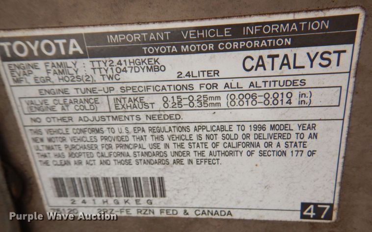 image for item DP4189 1996 Toyota Tacoma  pickup truck