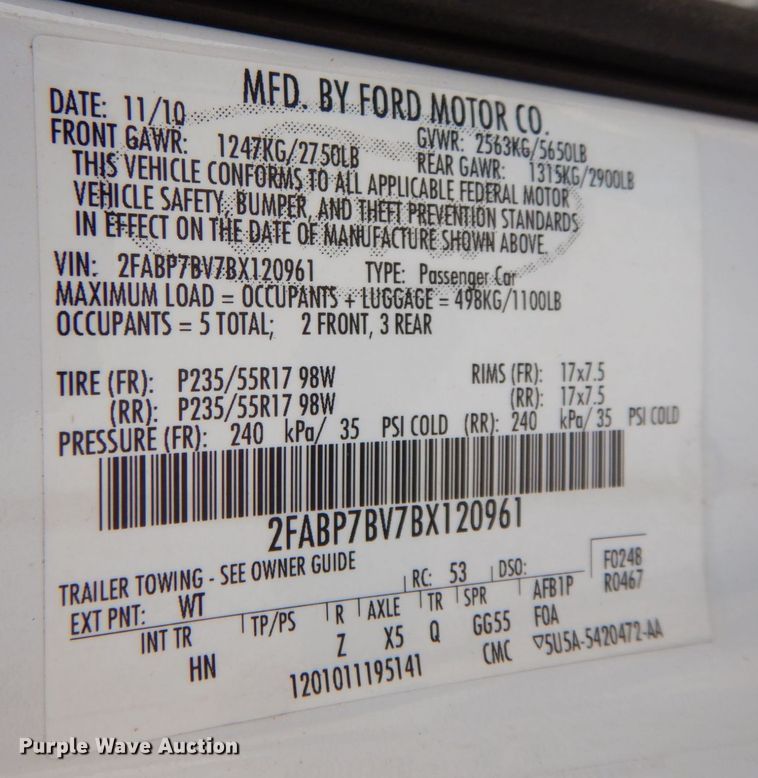 image for item DP4191 2011 Ford Crown Victoria Police Interceptor