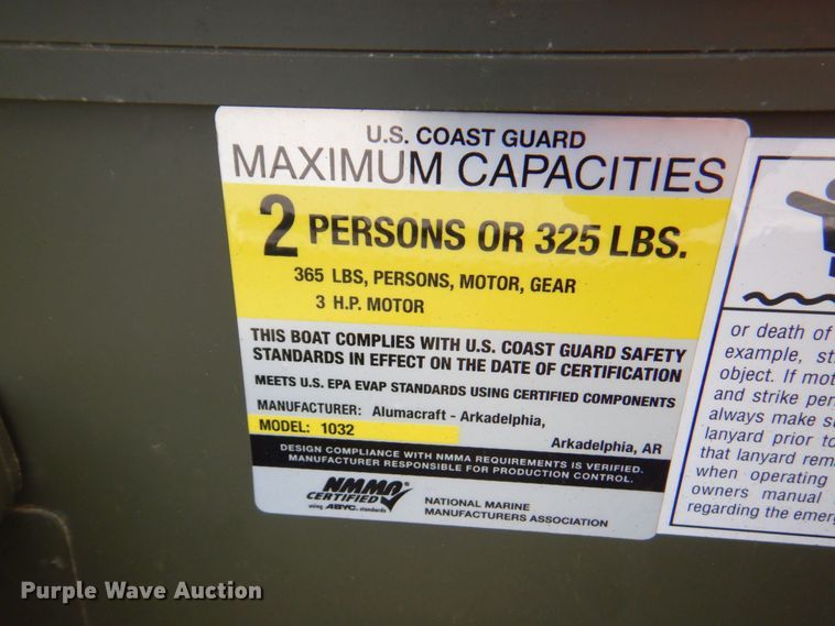 image for item DP4193 Alumacraft 1032  boat