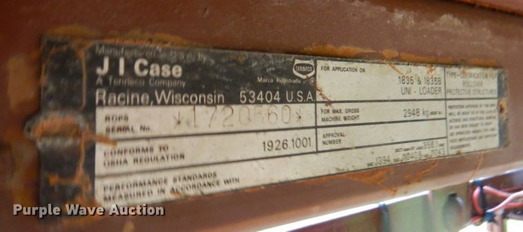 image for item DP4207 1985 Case 1835B  skid steer loader