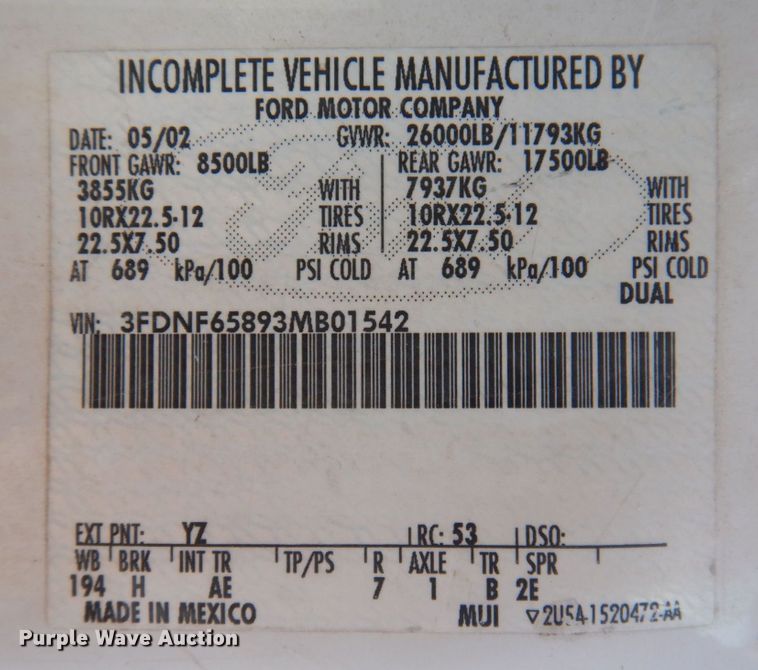 image for item DP5480 2003 Ford F650 Super Duty XL  flatbed truck