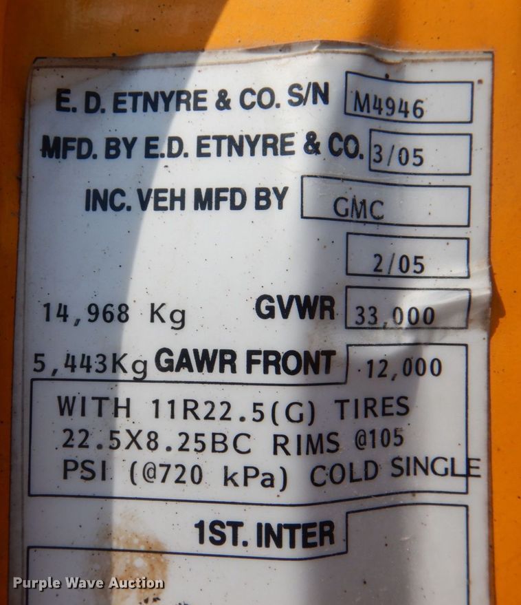 image for item DP5496 2005 Chevrolet C7500  oil distributor truck