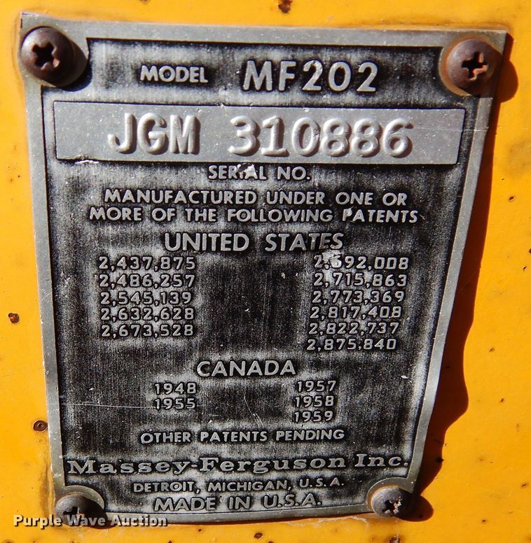 image for item DR1199 1966 Massey Ferguson 202  tractor