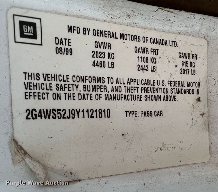 image for item DR1416 2000 Buick Century