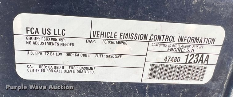 image for item DR1526 2015 Dodge Charger Police