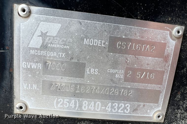 image for item DR1530 2004 Pacer CS716TA2  enclosed cargo trailer