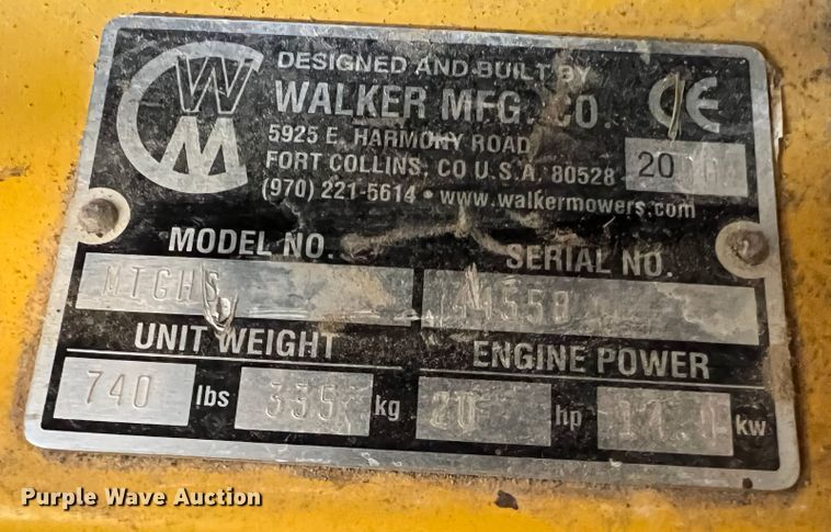 image for item DR1532 Walker MTGHS  ZTR lawn mower