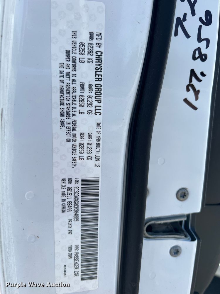 image for item HL9027 2012 Dodge Charger Police